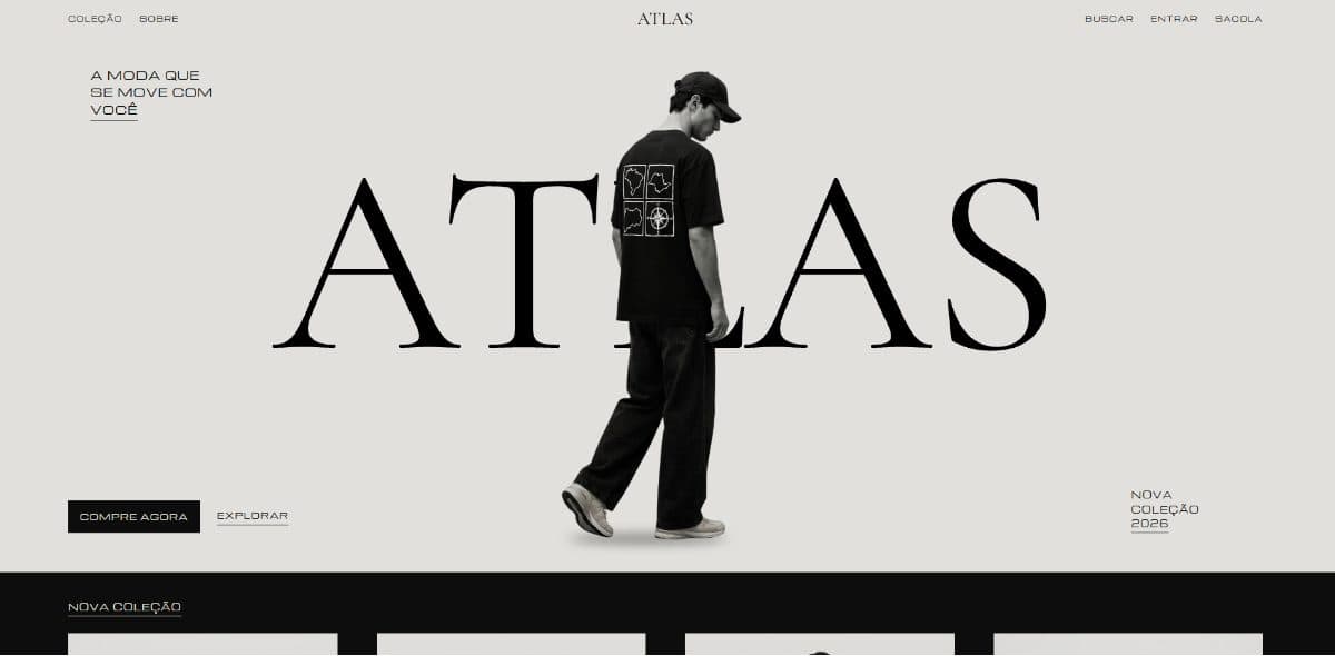 Tela inicial da loja Atlas
